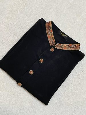 Men’s Embroidered soft fabric Panjabi/Kurta - Black color