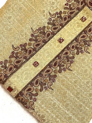 Men’s Premium fabric Panjabi/Kurta - Zardozi hand/Embroidery work - Beige/Cream color