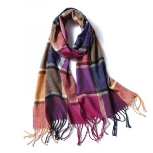 Winter Warm plaid soft pashmina Scarf/ Shawl/ Wraps for Women, Red, Gray, White