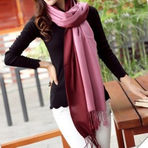 Winter Warm Gradual color Scarf/ Shawl/ Wraps for Women, Dark Purple (Byzantine), light purple color