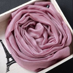 Georgius Silky Chiffon Solid Scarf/ hijab, Purplish light-pink color for women