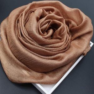 Georgius Silky Chiffon Solid Scarf/ hijab, Light-brown color for women