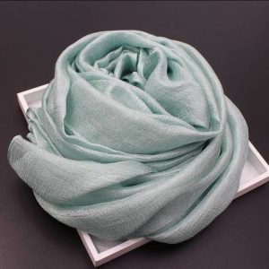 Georgius Silky Chiffon Solid Scarf/ hijab, Light bluish-green color for women