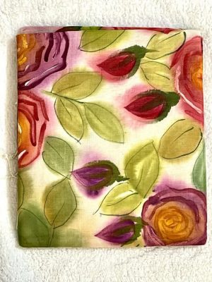 Tat-Cotton Brush-painted/ Hand-painted floral design Saree - multi color