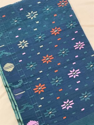 Jamdani Saree - Teal green