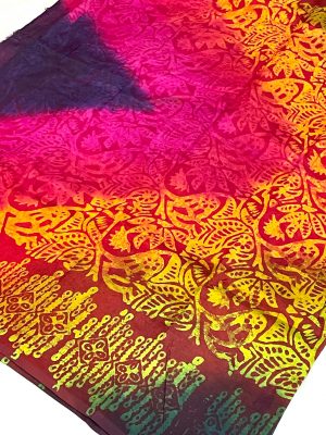 Tie-dye Saree - Purple, yellow, magenta multi-color